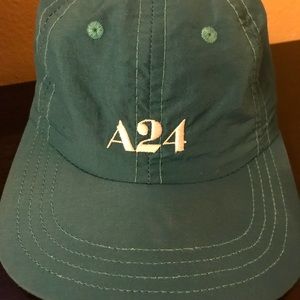 A24 Nylon Logo Hat (Green). Official A24 Films Apparel.